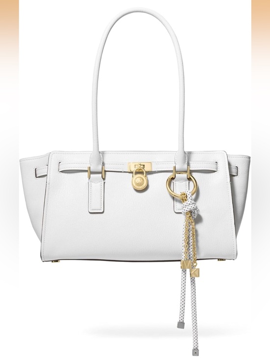Michael Kors Handbags - NWT Michael Kors Hamilton Moderne Optic White Leather Shoulder Bag Tote